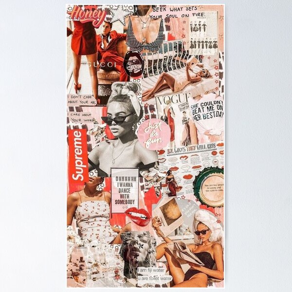 red retro collage Poster