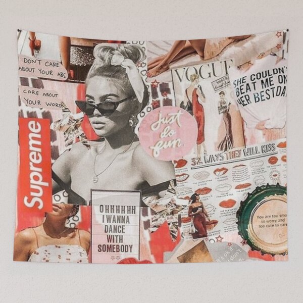 Item preview, red retro collage designed and sold by ratiffcatherine.