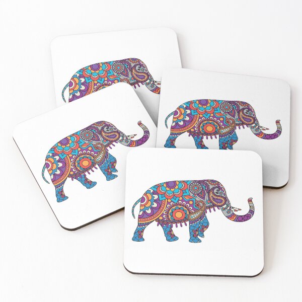 Item preview, Indian Colored Elephant Art designed and sold by JTS STORE.