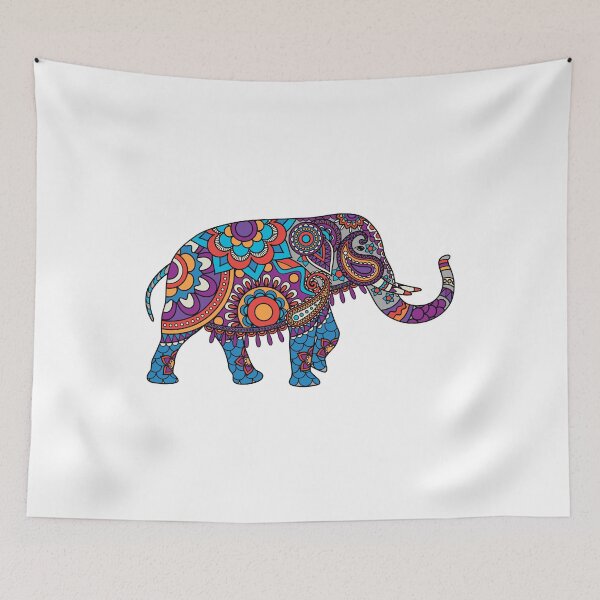 Item preview, Indian Colored Elephant Art designed and sold by JTS STORE.