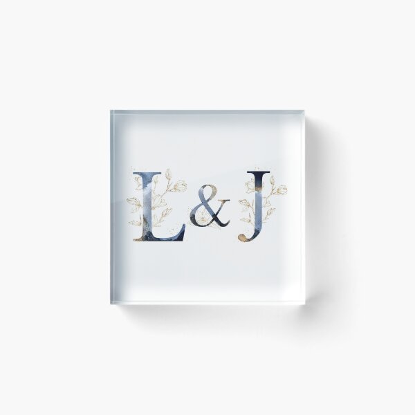 Item preview, Floral Initials L&J for a couple, Monogram Gifts designed and sold by PinkLotusArt.