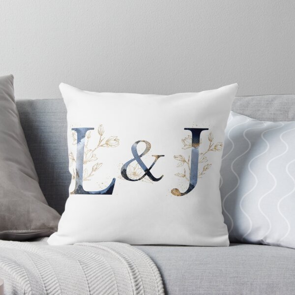 Item preview, Floral Initials L&J for a couple, Monogram Gifts designed and sold by PinkLotusArt.