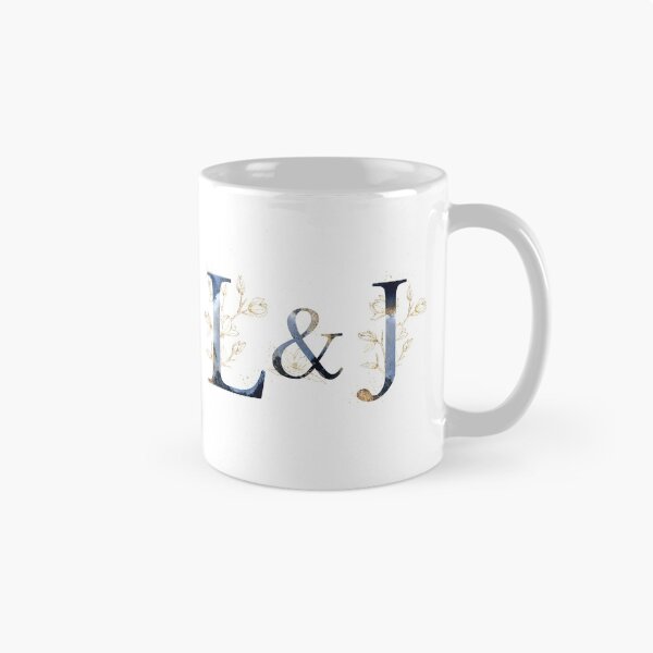Aperçu de l'œuvre Initiales florales L&J pour un couple, cadeaux monogrammes créée et vendue par PinkLotusArt.
