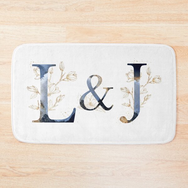 Item preview, Floral Initials L&J for a couple, Monogram Gifts designed and sold by PinkLotusArt.