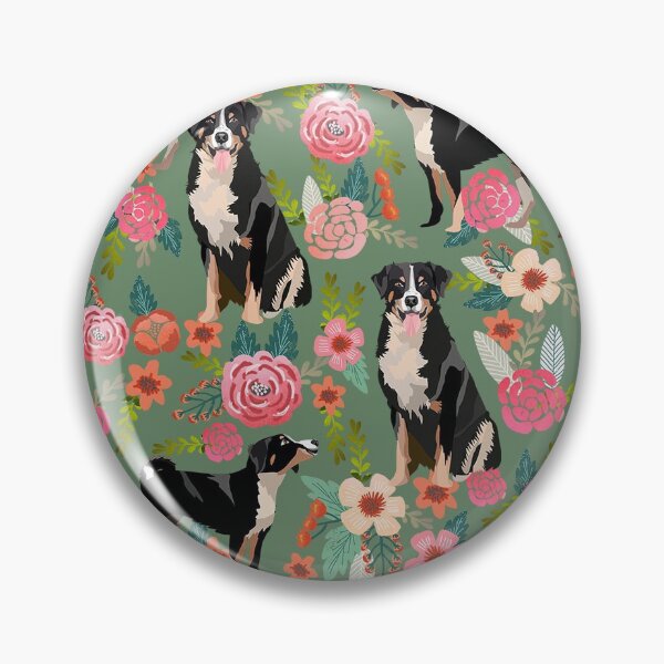 Artikelvorschau, Appenzeller Sennenhund dog florals - cute dog, black dog, pet, Appenzeller Sennenhund entworfen und verkauft von PetFriendly.