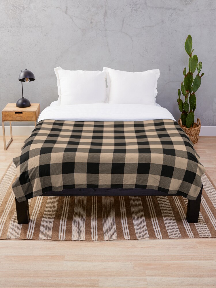 Black and white buffalo plaid throw hot sale