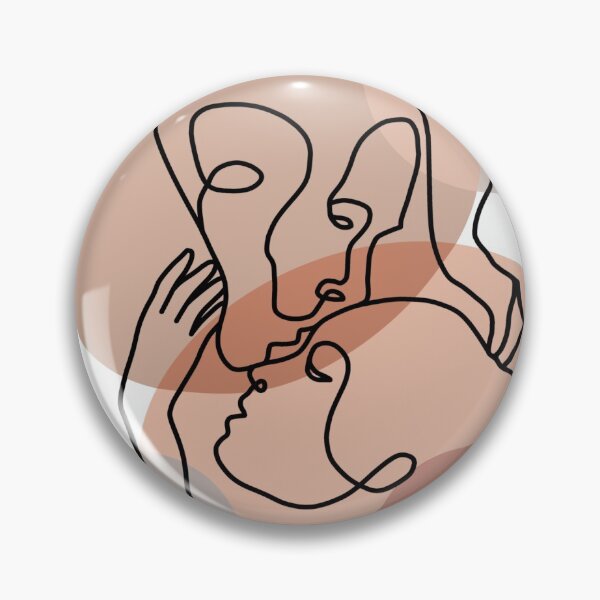 Item preview, 2 kissing faces on a white, peach background. decorating, interiors designed and sold by jayne0524.
