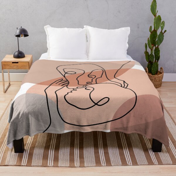 Item preview, 2 kissing faces on a white, peach background. decorating, interiors designed and sold by jayne0524.