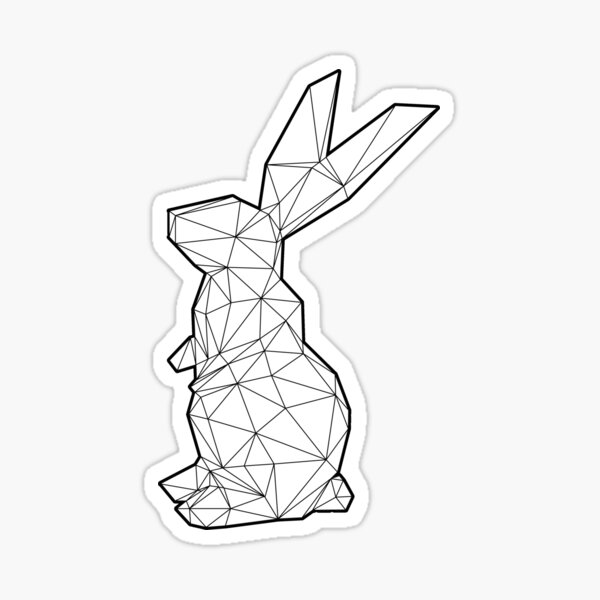 Aperçu de l'œuvre Lapin géométrique - Wireframe Noir créée et vendue par Jonrjones.