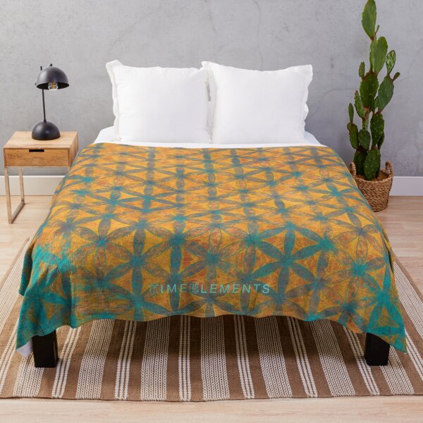 Item preview, flower of life light orange teal designed and sold by filippobassano.