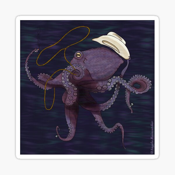 Cowboy Octopus Sticker