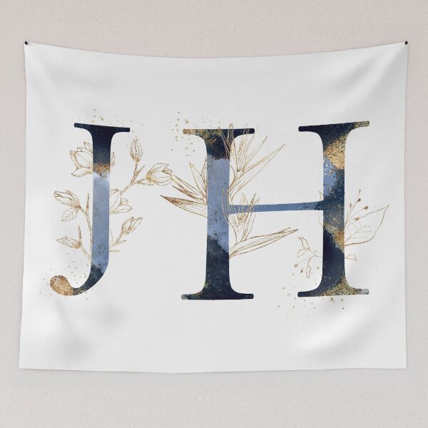 Item preview, Floral Initials JH, Monogrammed designed and sold by PinkLotusArt.