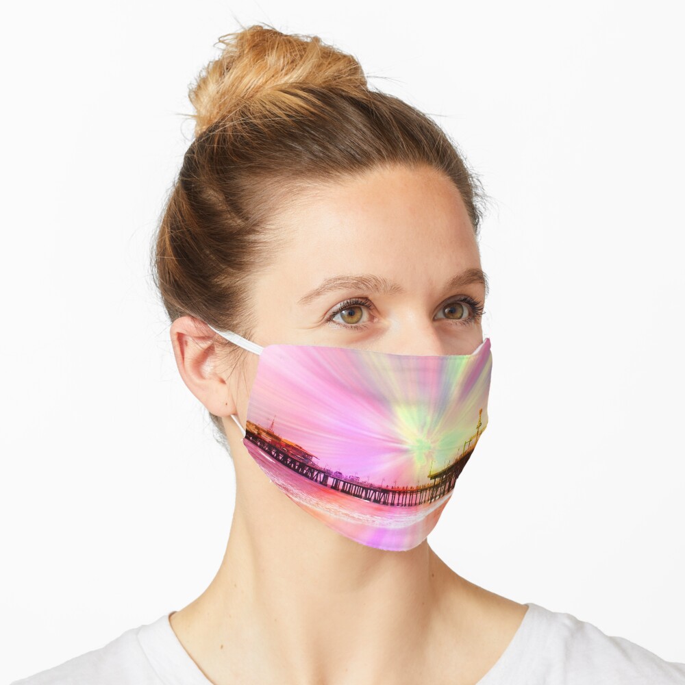 Pink Explosion Santa Monica Pier Mask
