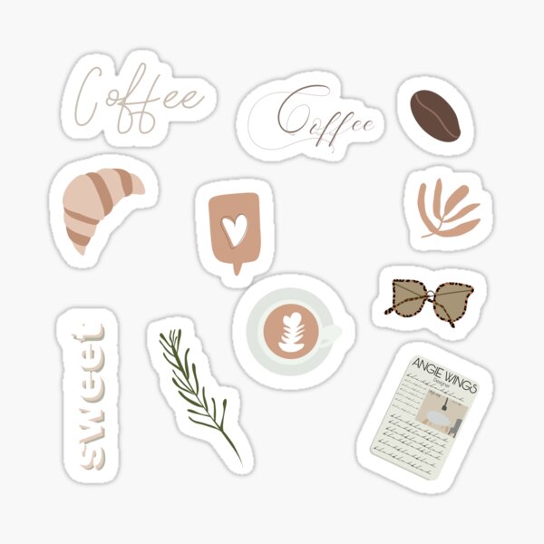 Paquete de pegatinas minimalistas de coffee lover Pegatina