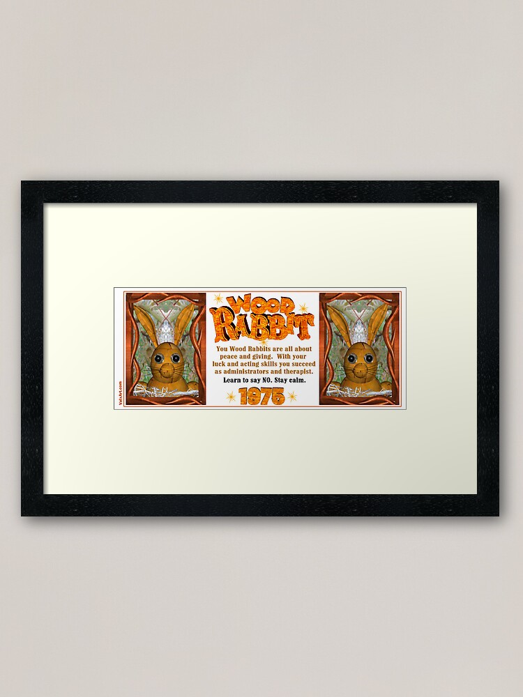 "1975 2035 Chinese zodiac born in year of wood rabbit " Framed Art