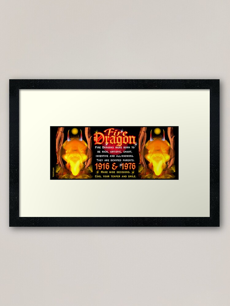 1976 2036 Chinese zodiac born in year of Fire Dragon Framed Art Print