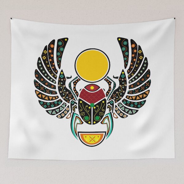 Item preview, Scarab Beetle with ancient Egyptian ornaments  designed and sold by Ihavemalak.