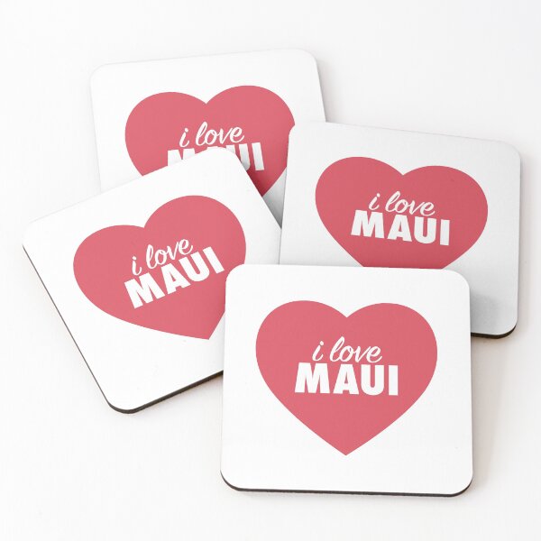 Item preview, I Love Maui Hawaii Red Heart designed and sold by modeoftravel.
