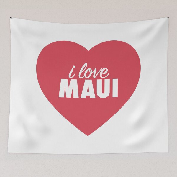 Item preview, I Love Maui Hawaii Red Heart designed and sold by modeoftravel.