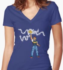Poké-MAN: I HAVE THE PIKAAAAAAAA! Women's Fitted V-Neck T-Shirt