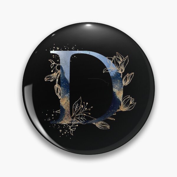 Item preview, Floral Initial Letter D, Monogram designed and sold by PinkLotusArt.