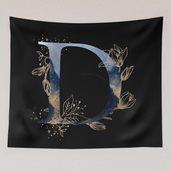 Item preview, Floral Initial Letter D, Monogram designed and sold by PinkLotusArt.