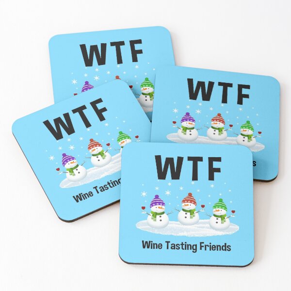 Item preview, WTF Wine Tasting Friends Snowmen Drinking Wine designed and sold by WildHoneyDesign.