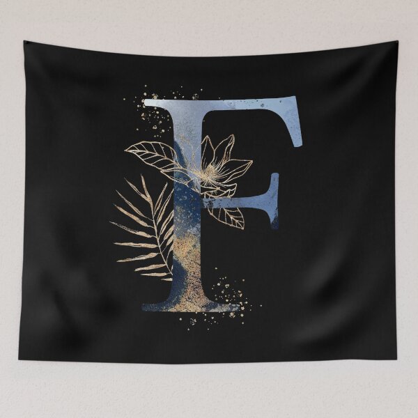 Item preview, Floral Initial Letter F, Monogram designed and sold by PinkLotusArt.