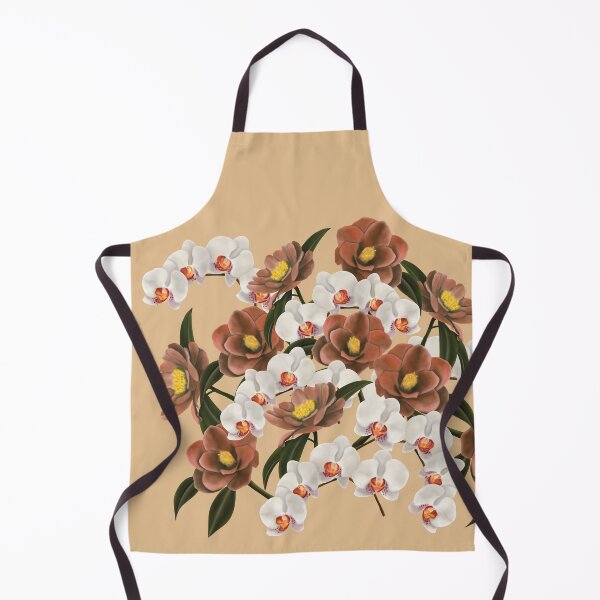 Item preview, Large camellia and orchid bouquet in beige designed and sold by patternsbymira.