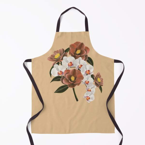 Item preview, Camellia and orchid bouquet in beige designed and sold by patternsbymira.
