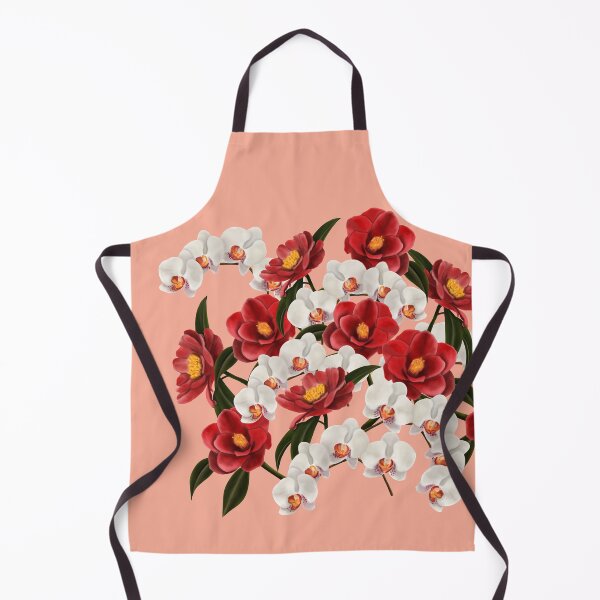 Item preview, Large camellia and orchid bouquet on pink designed and sold by patternsbymira.