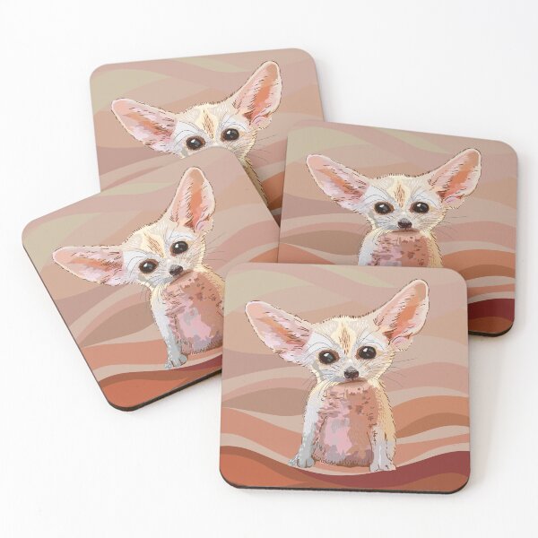 Item preview, Fennec fox on the colourful wavy background designed and sold by korasi.