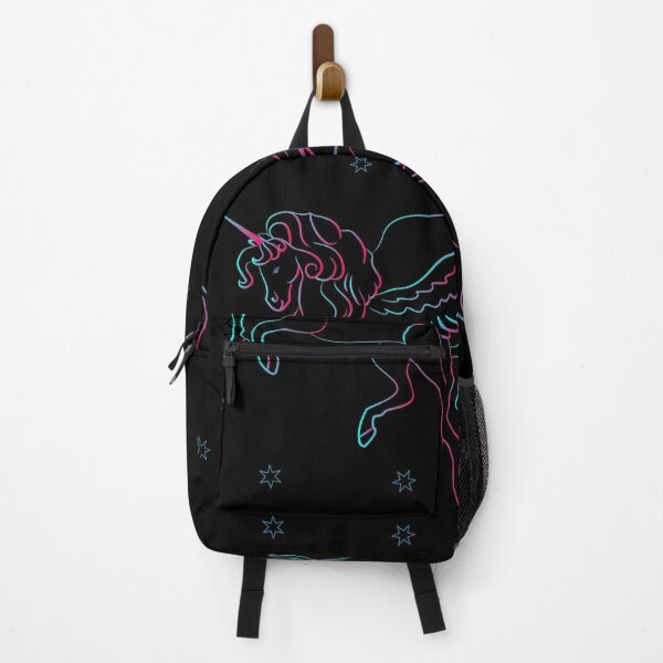 Item preview, Cute Pink, Purple, and Blue Unicorn on a Black Background designed and sold by critterville.