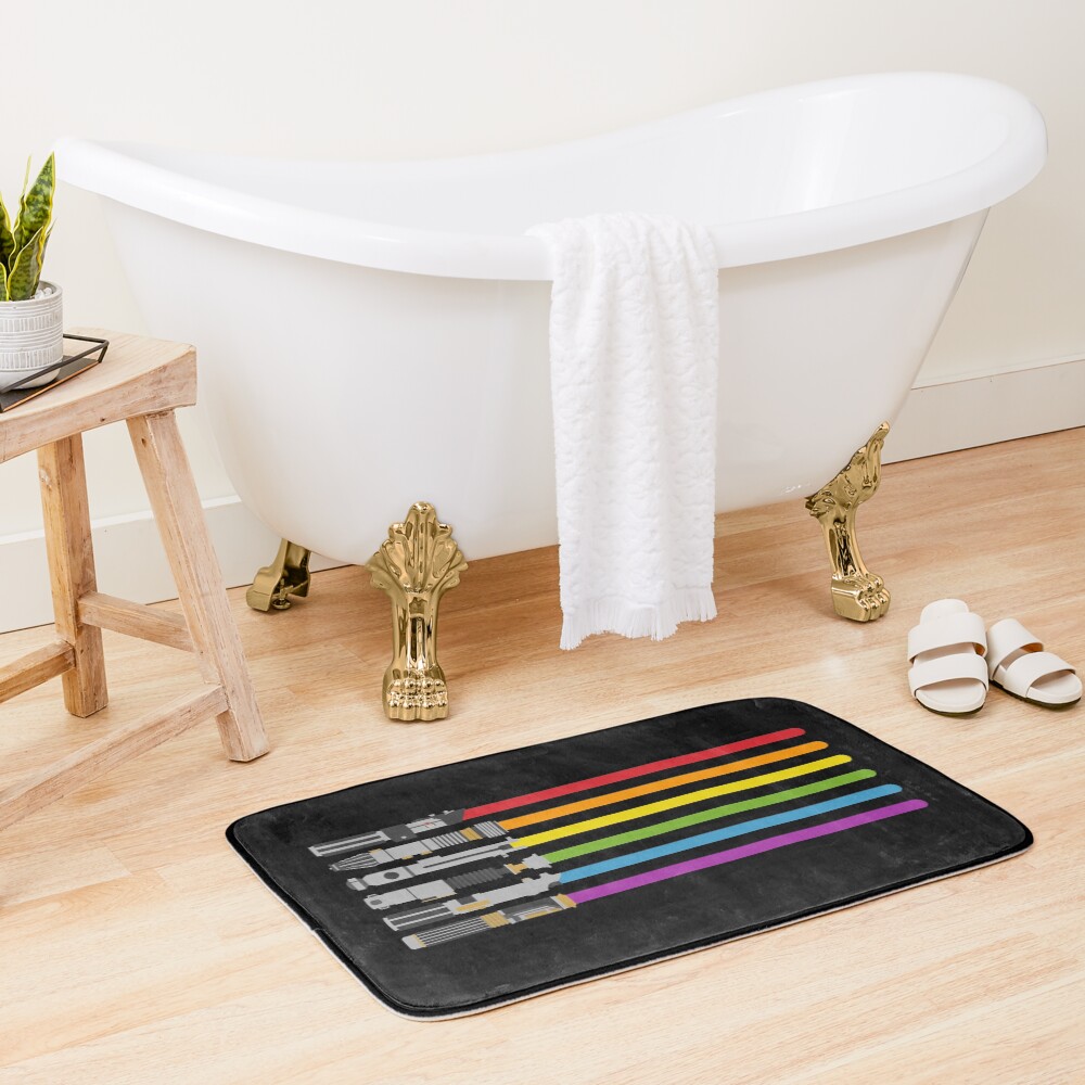 Lightsaber Rainbow Bath Mat