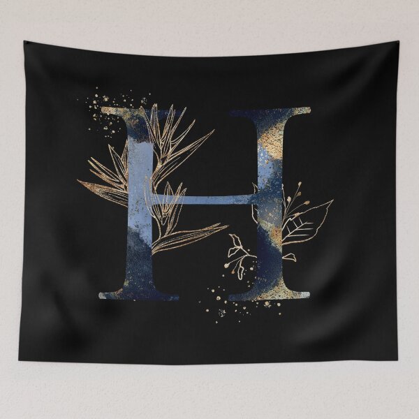 Item preview, Floral Initial Letter H, Monogrammed designed and sold by PinkLotusArt.
