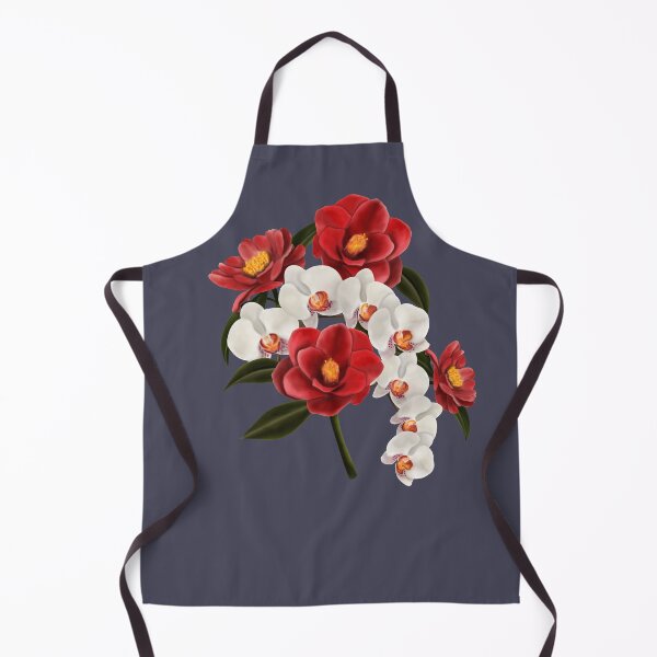Item preview, Camellia and orchid bouquet on grey designed and sold by patternsbymira.