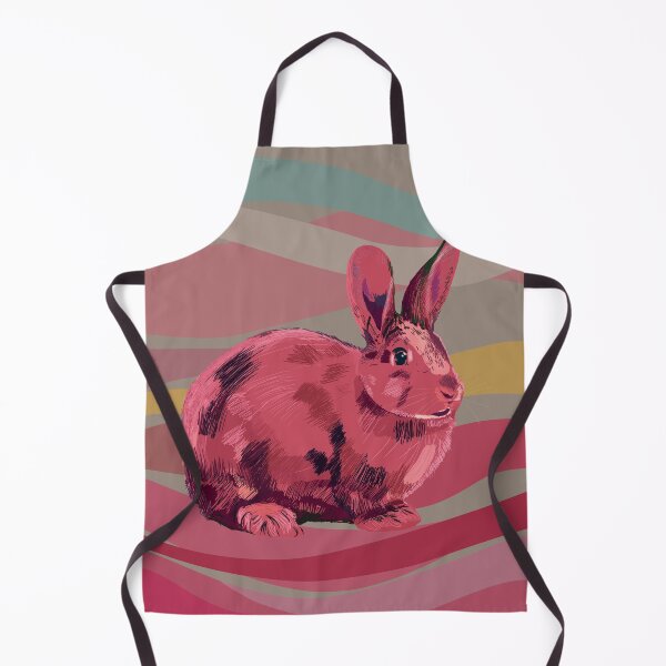 Item preview, Pink rabbit on the wavy decorative background designed and sold by korasi.