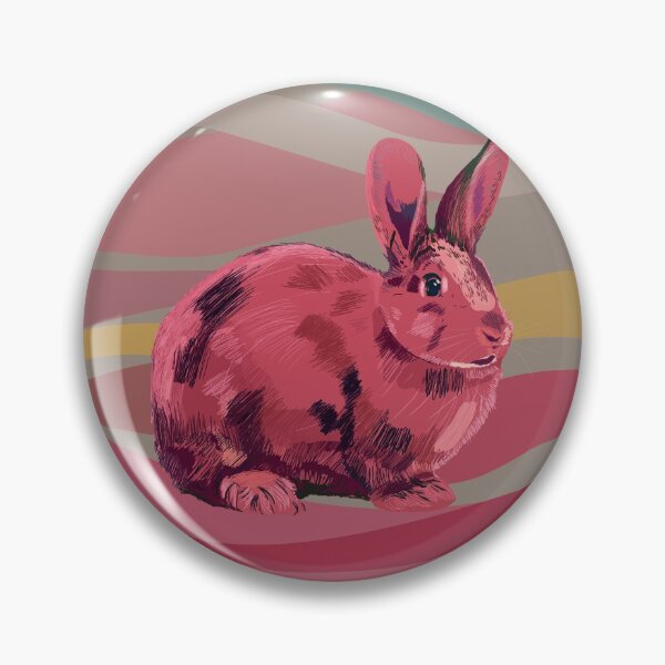 Item preview, Pink rabbit on the wavy decorative background designed and sold by korasi.