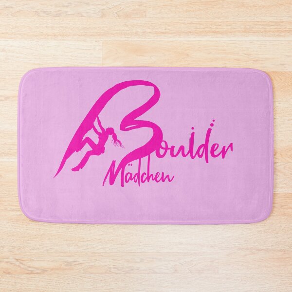Item preview, Boulder girl bouldering lettering in pink with bouldering girl light pink bouldering gift designed and sold by MadandMean.