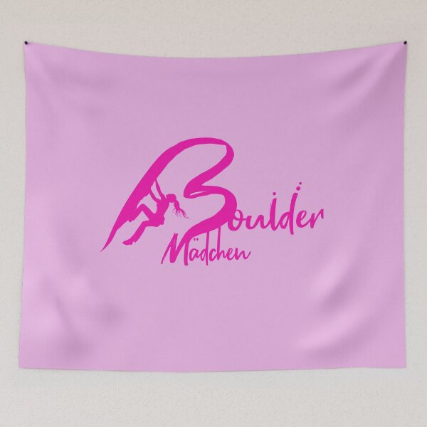 Aperçu de l'œuvre Boulder girl bouldering lettrage en rose avec bouldering girl rose clair bouldering cadeau créée et vendue par MadandMean.