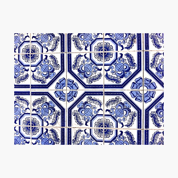 Portugal Tile Number Eighteen Photographic Print