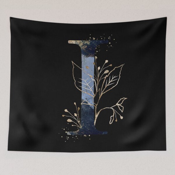 Item preview, Floral Initial Letter I, Monogram designed and sold by PinkLotusArt.