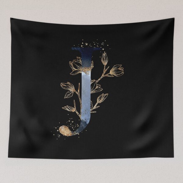 Item preview, Floral Initial Letter J, Monogram designed and sold by PinkLotusArt.