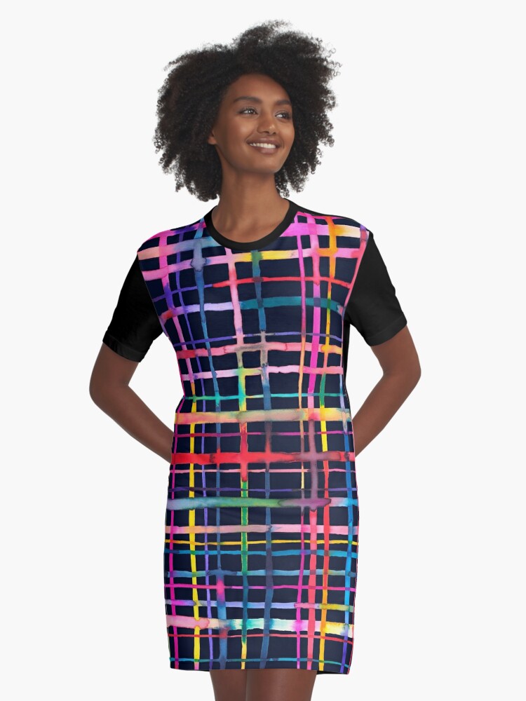 multicolor checkered dress