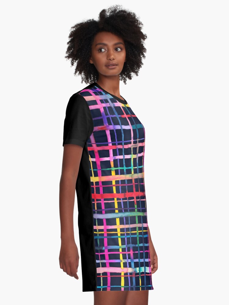 multicolor checkered dress