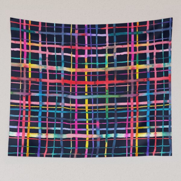 Item preview, Artistic geometric pattern - Multicolor checkered and striped pattern designed and sold by ninoladesign.
