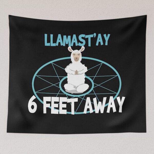 Item preview, Funny Llamastay 6 feet away yoga meditating llama designed and sold by 2MDesign.