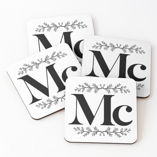 Item preview, Bold Mc initial between Pine Branches designed and sold by Kari Nichols.