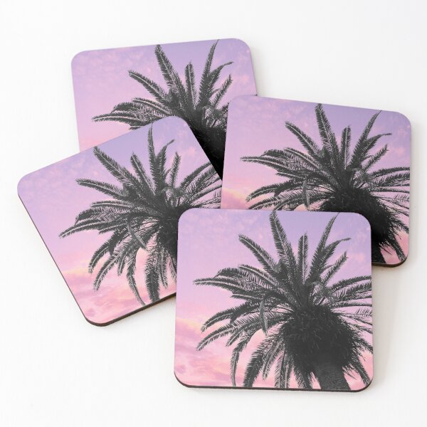 Item preview, Palm Tree with Purple Pink Sunset Ombre Sky designed and sold by MarzStudio.