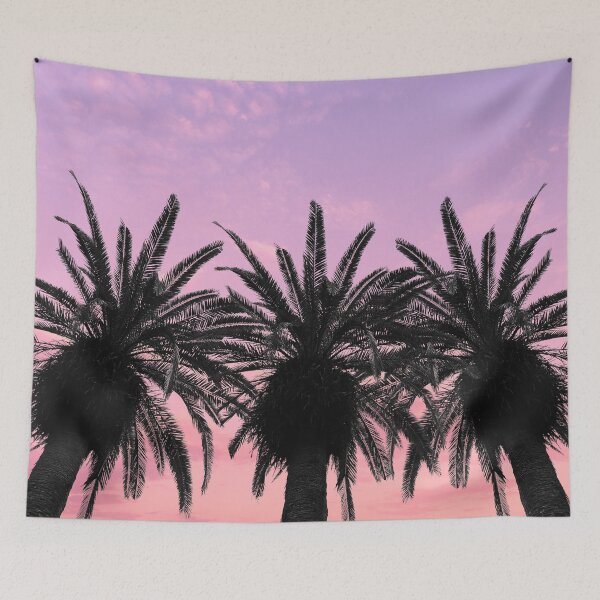 Item preview, Palm Tree with Purple Pink Sunset Ombre Sky designed and sold by MarzStudio.